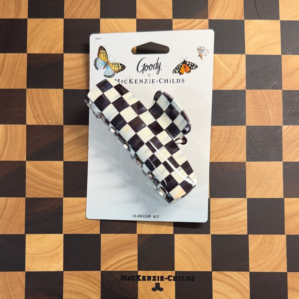 MacKenzie-Childs x Goody Black and White Courtly Check Hair Claw Clip -Large